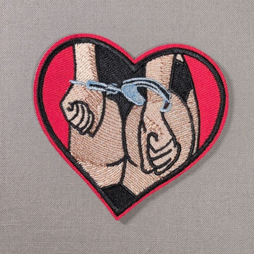 Woman in Handcuffs Heart Dirty Gothic Iron On Patch